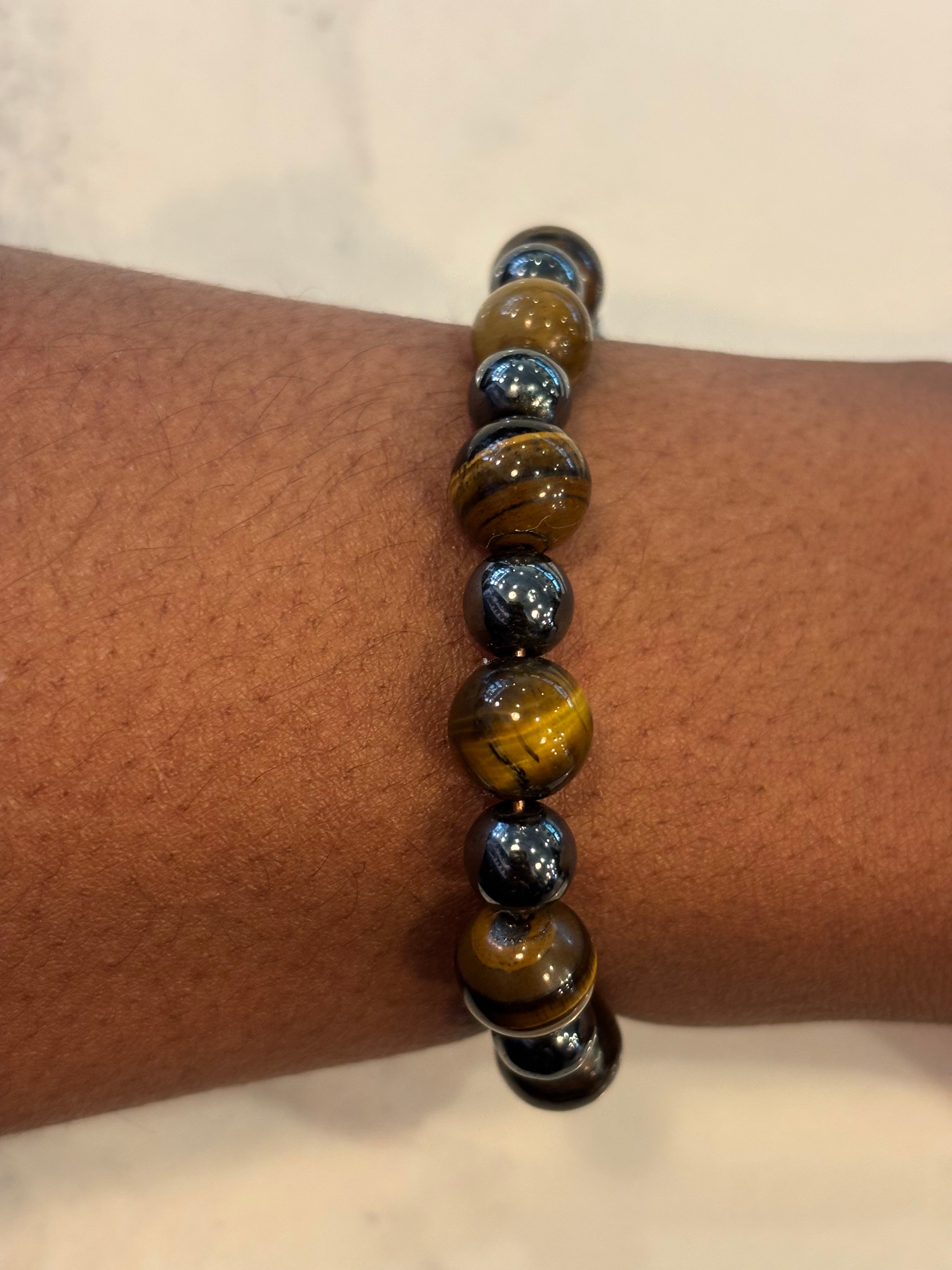 Tiger's Eye and Hematite Bracelet
