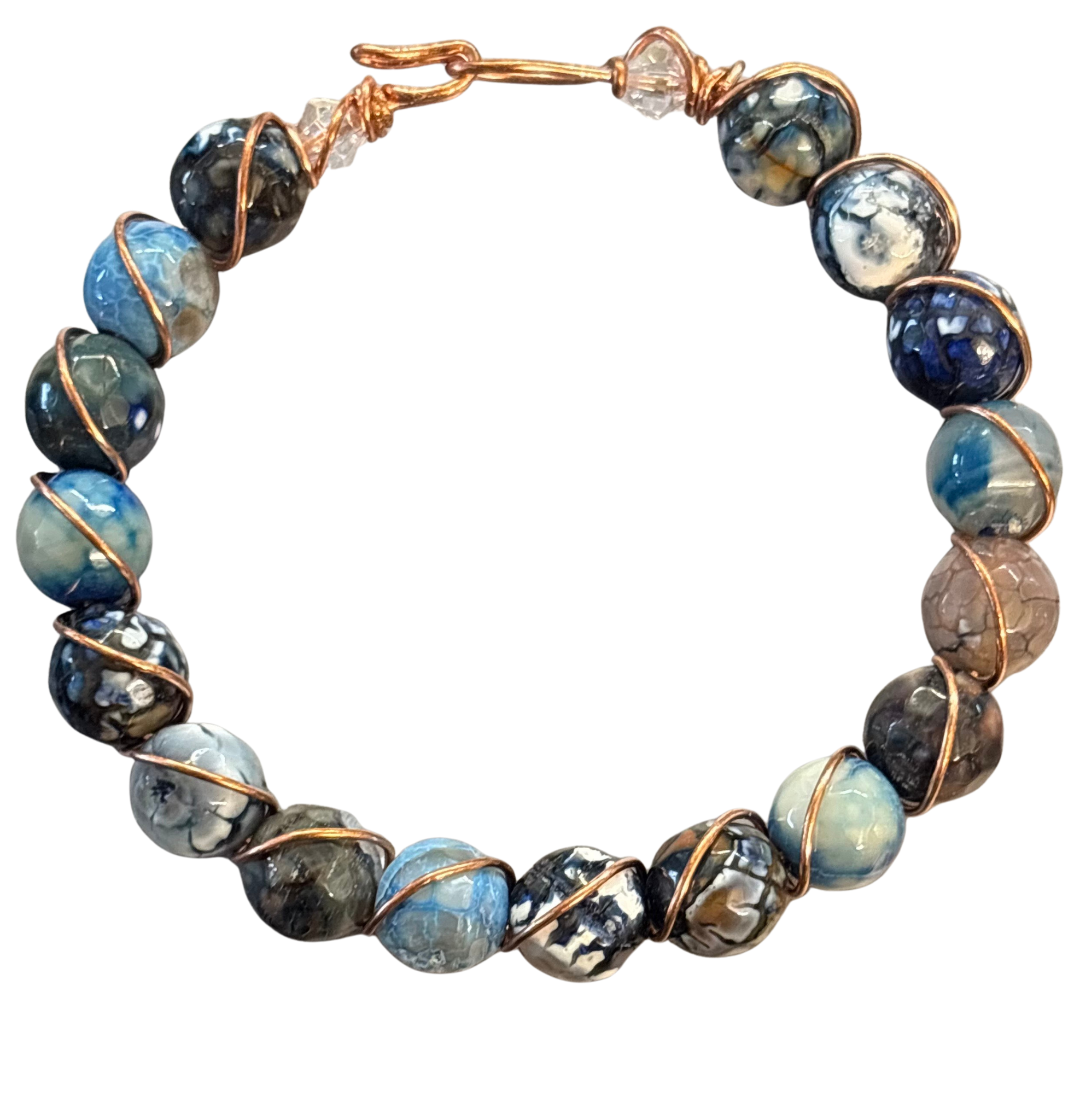 Blue Tibetan communication Copper Bracelet