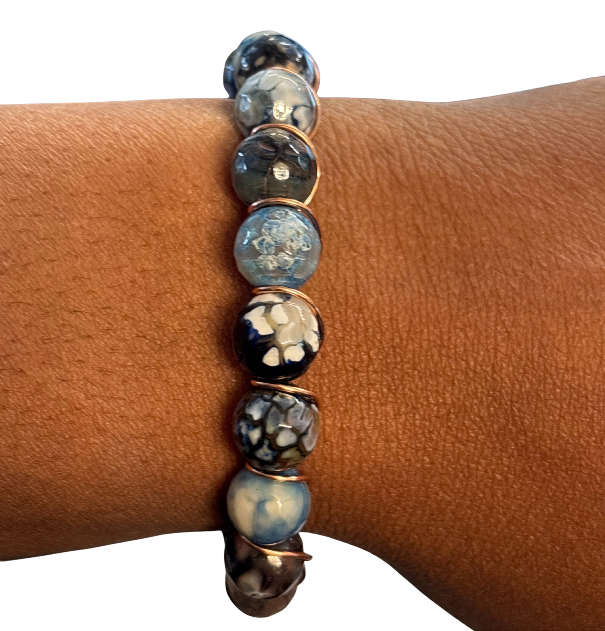Blue Tibetan communication Copper Bracelet