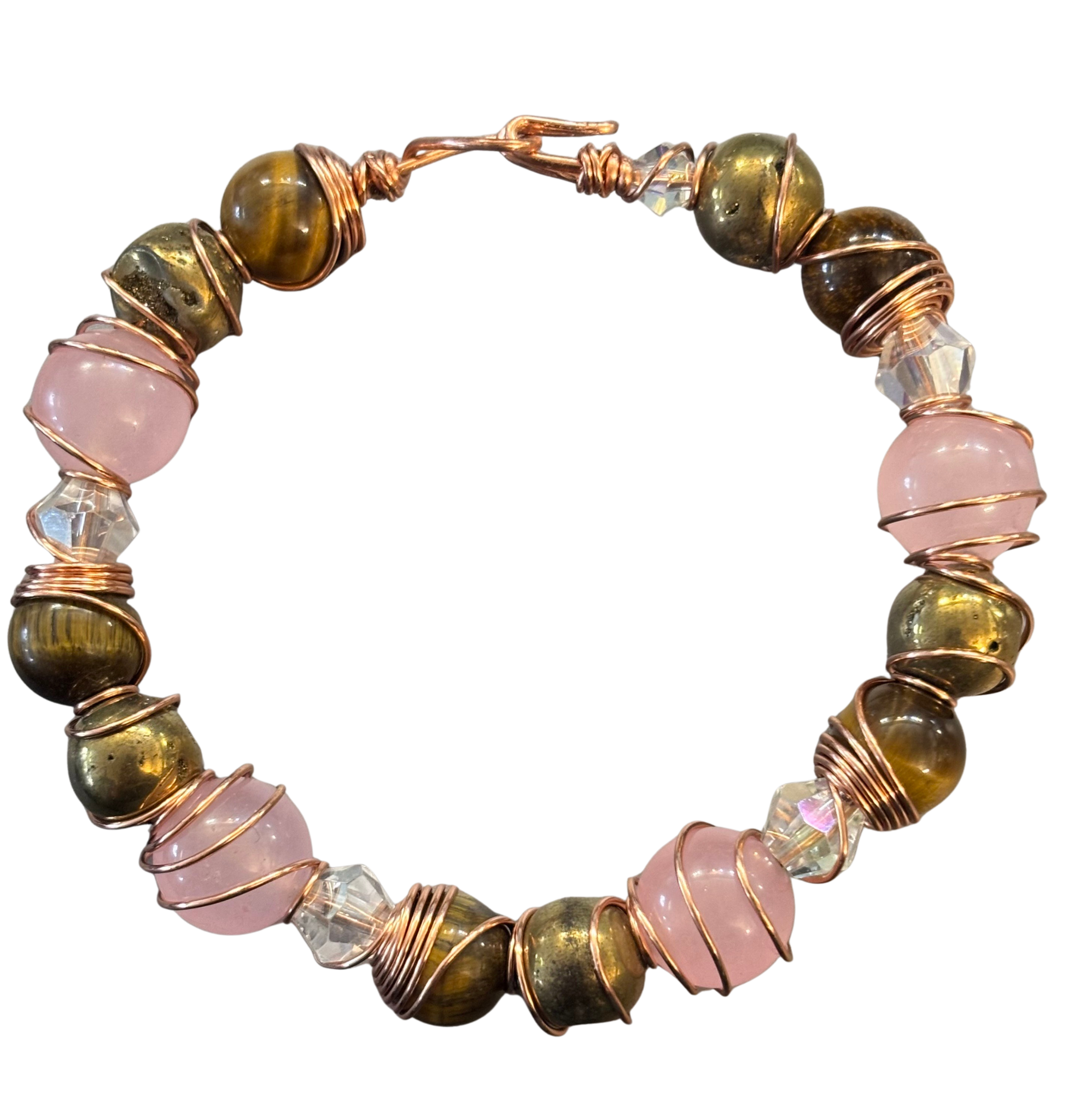 Tiger's Eye Rose Gold Copper Bracelet