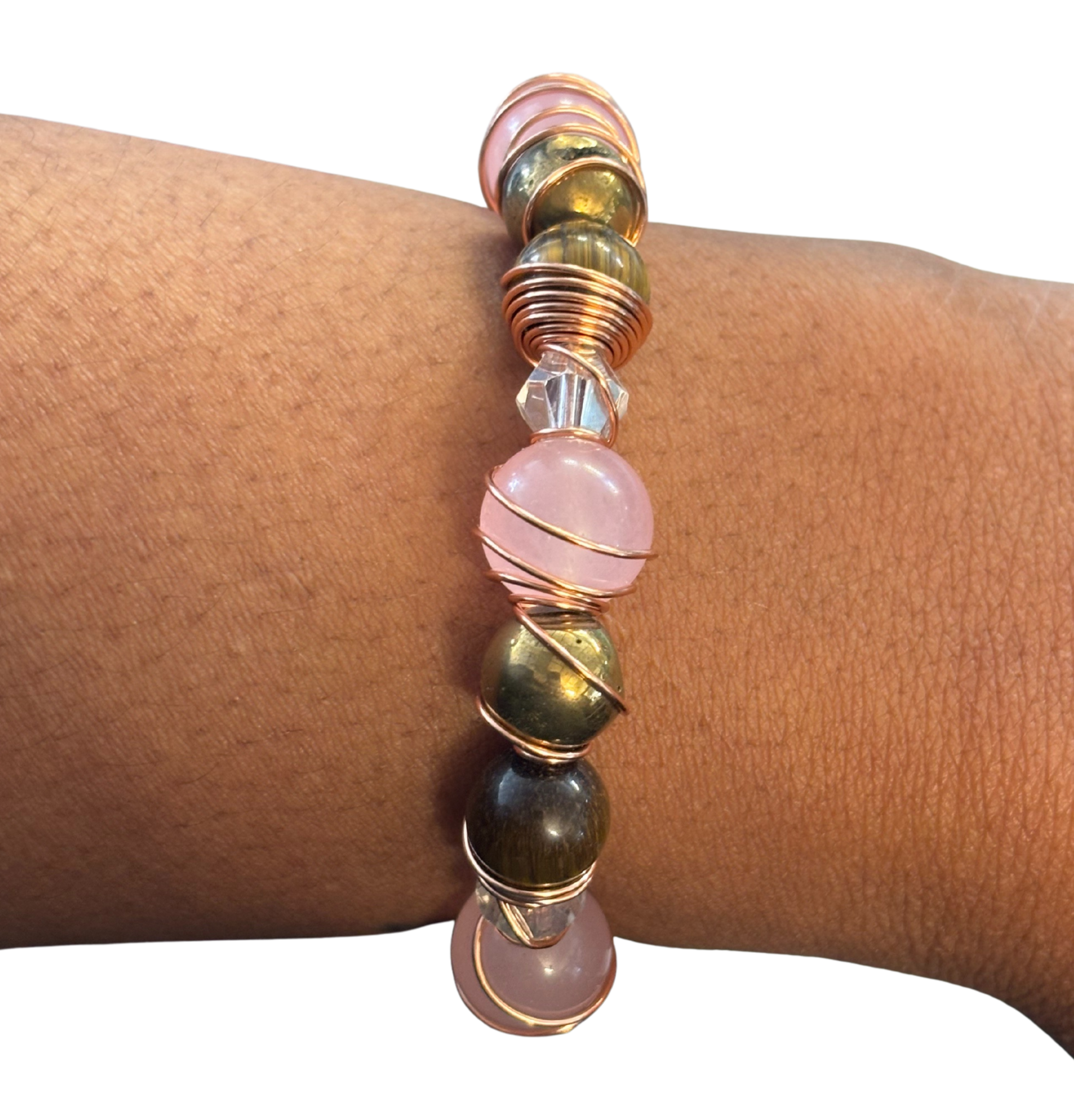 Tiger's Eye Rose Gold Copper Bracelet